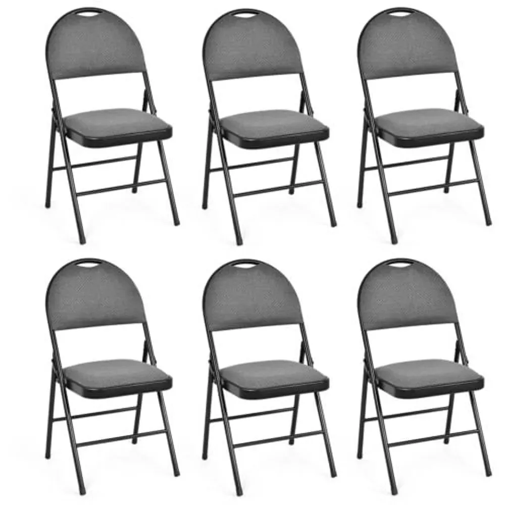 Set of 6 Foldable Dining Chairs - Grey
