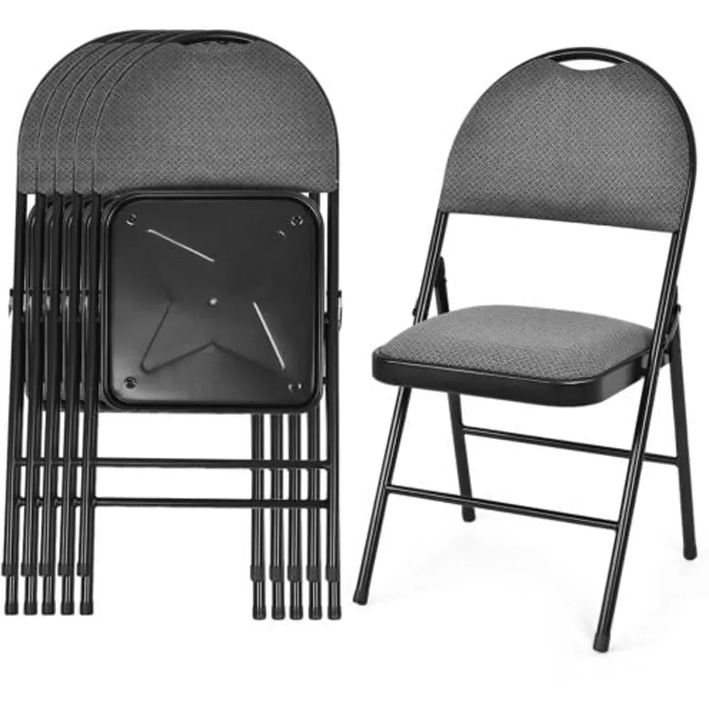 Set of 6 Foldable Dining Chairs - Grey