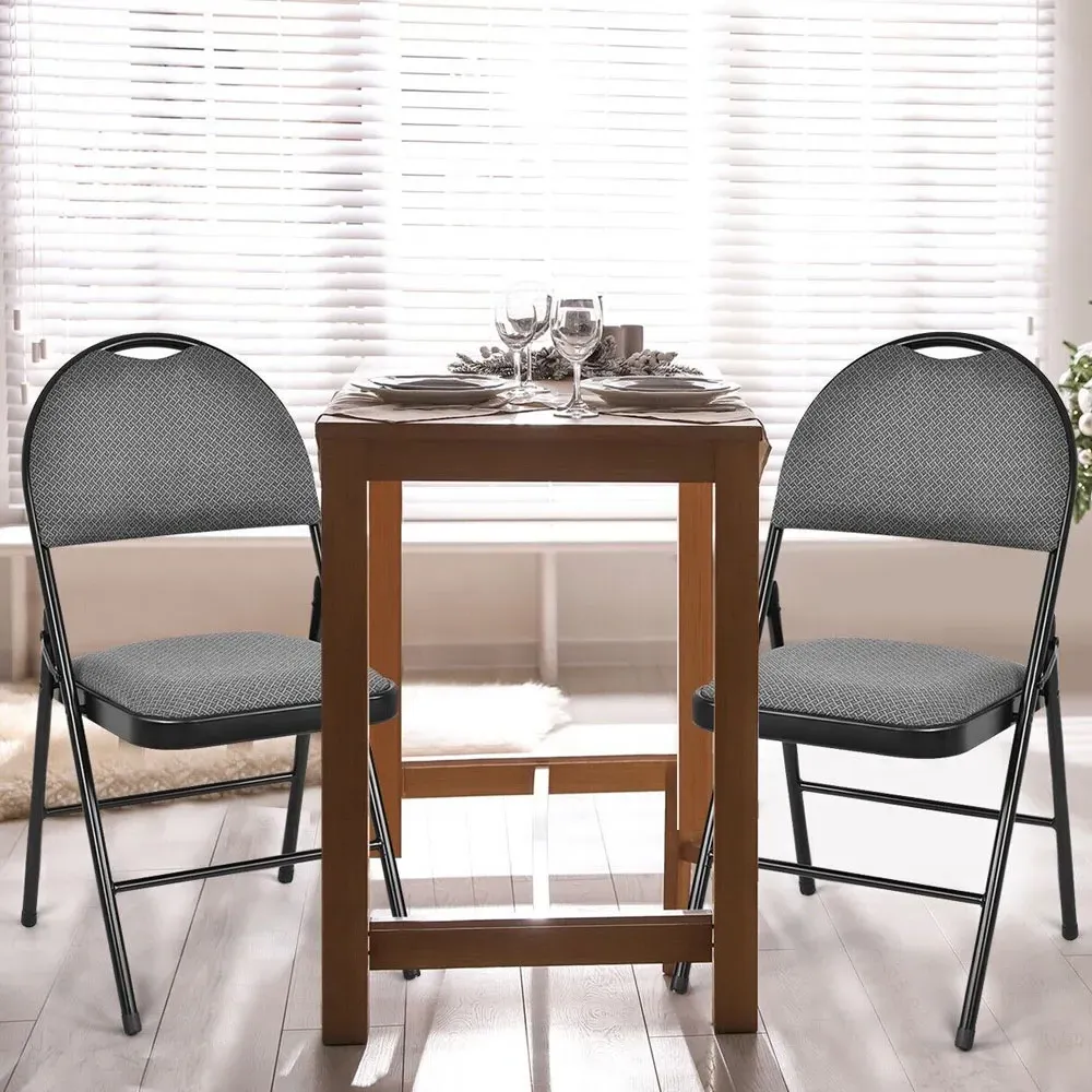 Set of 6 Foldable Dining Chairs - Grey