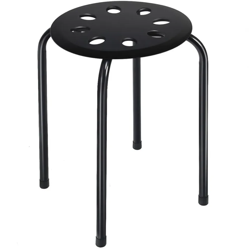 Set of 6 Stackable Dining Stools - Black