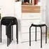 Set of 6 Stackable Dining Stools - Black