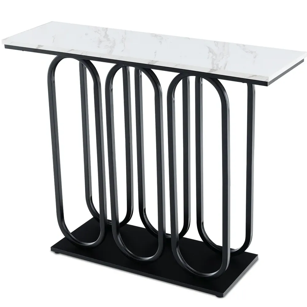 Side Table - Black, Faux Marble