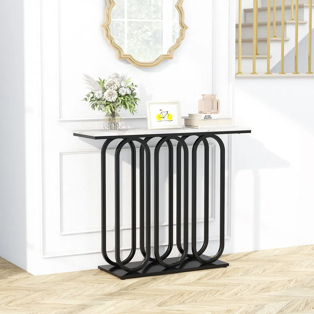 Side Table - Black, Faux Marble