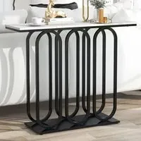 Side Table - Black, Faux Marble