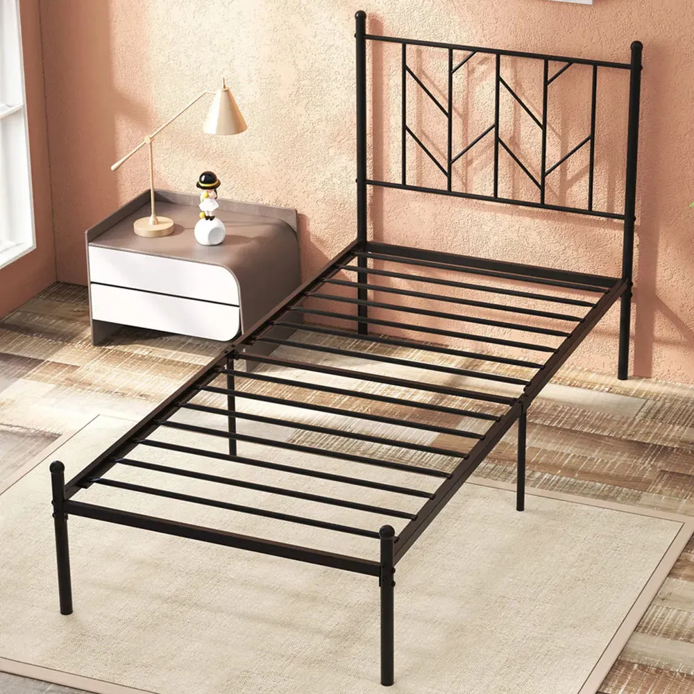 Single Bed Frame - Black, Metal image
