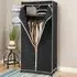Single Canvas Wardrobe with Dust Proof Cover - Black