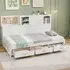 Single Daybed Frame with 3 Drawers - White