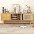 Single Door 2 Drawer 3 Shelf TV Unit - Natural Bamboo