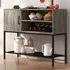 Single Door 3 Shelf Sideboard with Wine Rack - Grey