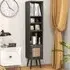 Single Door 4 Shelf Slim Storage Cabinet - Black, Wood
