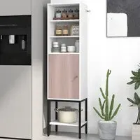 Single Door 4 Shelf Storage Cabinet - White