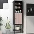 Single Door 4 Shelf Tall Storage Cabinet - Black