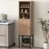 Single Door 4 Shelf Tall Storage Cabinet - Cream