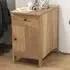 Single Door End Table with Charging Station - Natural