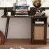 Single Door PE Rattan Computer Desk with Hutch - Walnut