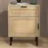 Single Door Single Drawer Rattan Nightstand Set of 2 - Wood