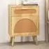 Single Door Single Drawer Rattan Nightstand - Wood