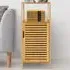 Single Door Storage Cabinet with Shelf - Cream, Bamboo