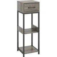 Single Drawer 3 Shelf Indoor Plant Stand - Grey