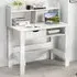 Single Drawer 4 Shelf Computer Desk with USB Port - White