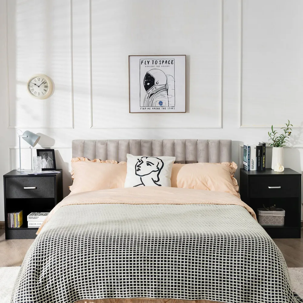 Single Drawer Bedside Table - Black