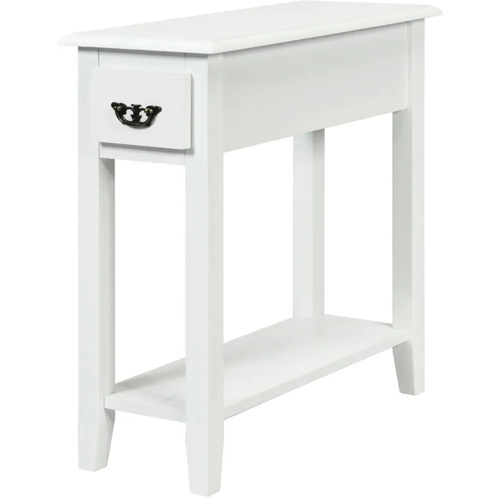 Single Drawer Bedside Table - White