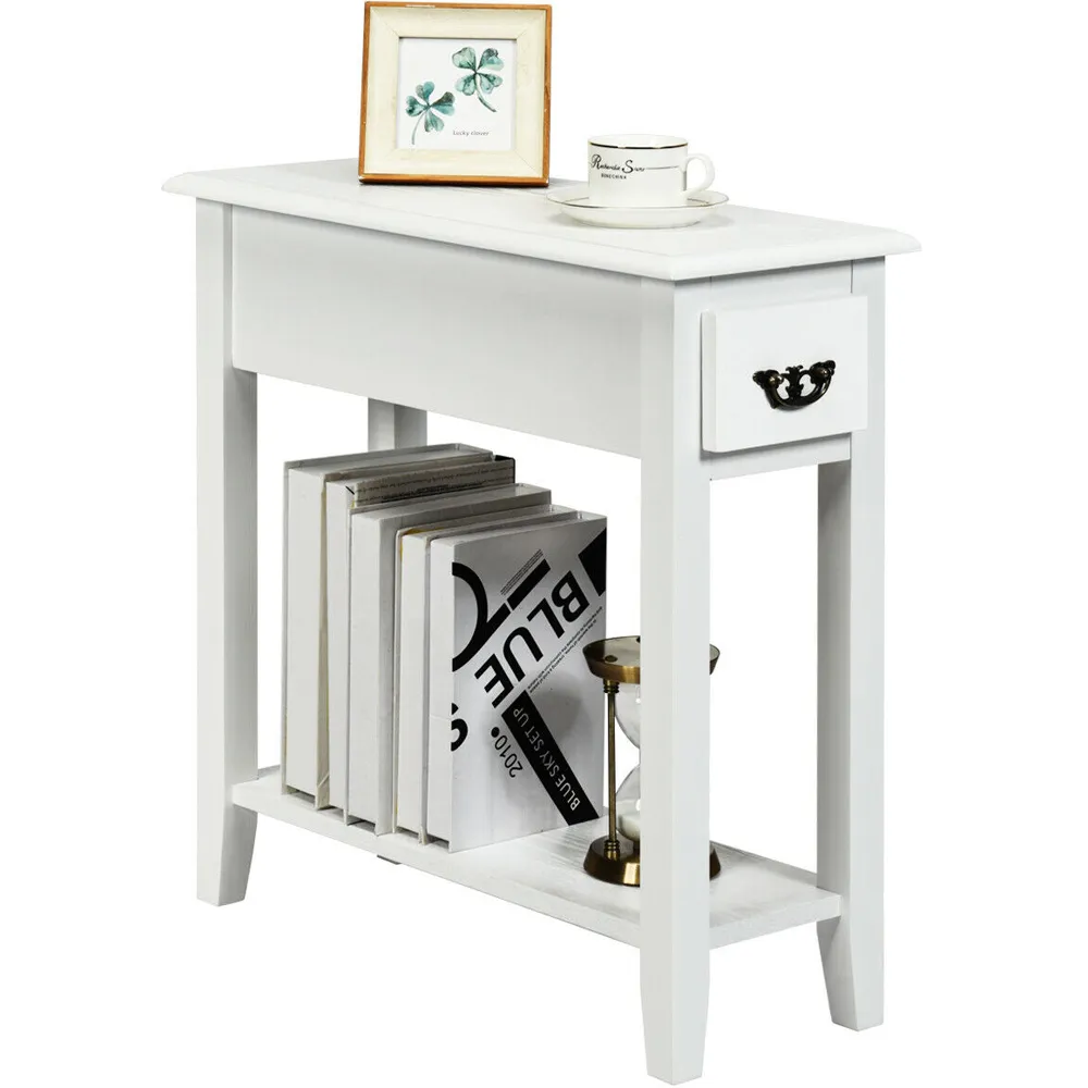 Single Drawer Bedside Table - White
