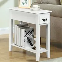 Single Drawer Bedside Table - White