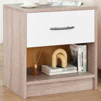 Single Drawer Nightstand with Shelf - Natural