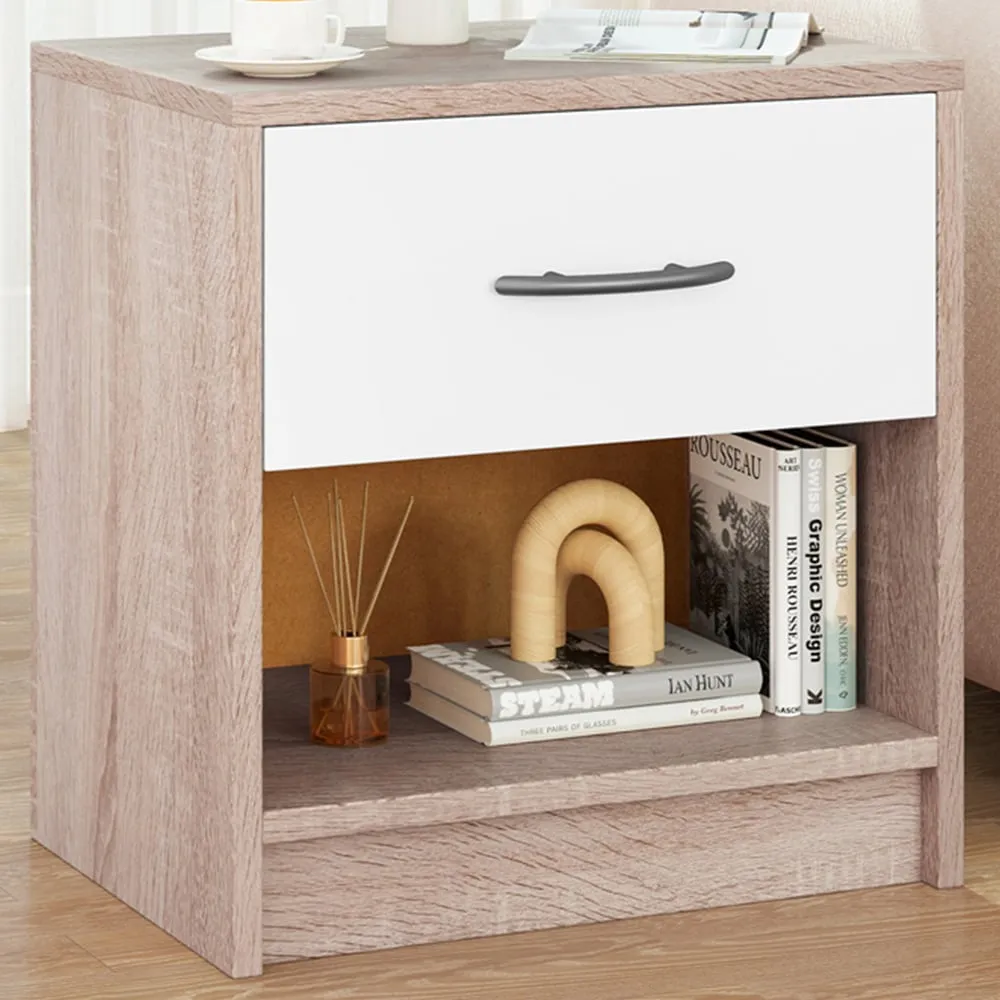 Single Drawer Nightstand with Shelf - Natural