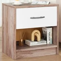 Single Drawer Nightstand with Shelf - Oak