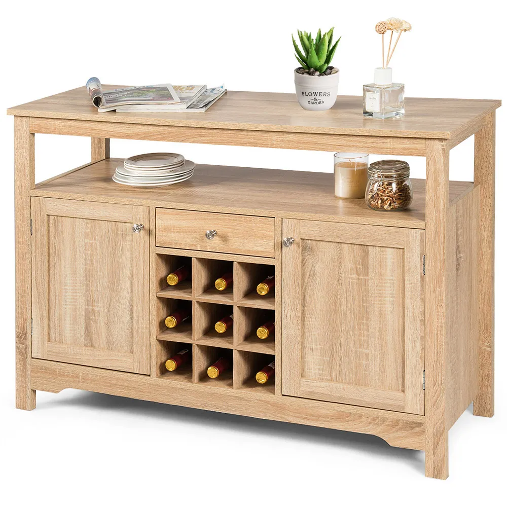 Single Drawer Sideboard with Wine Rack - Rustic