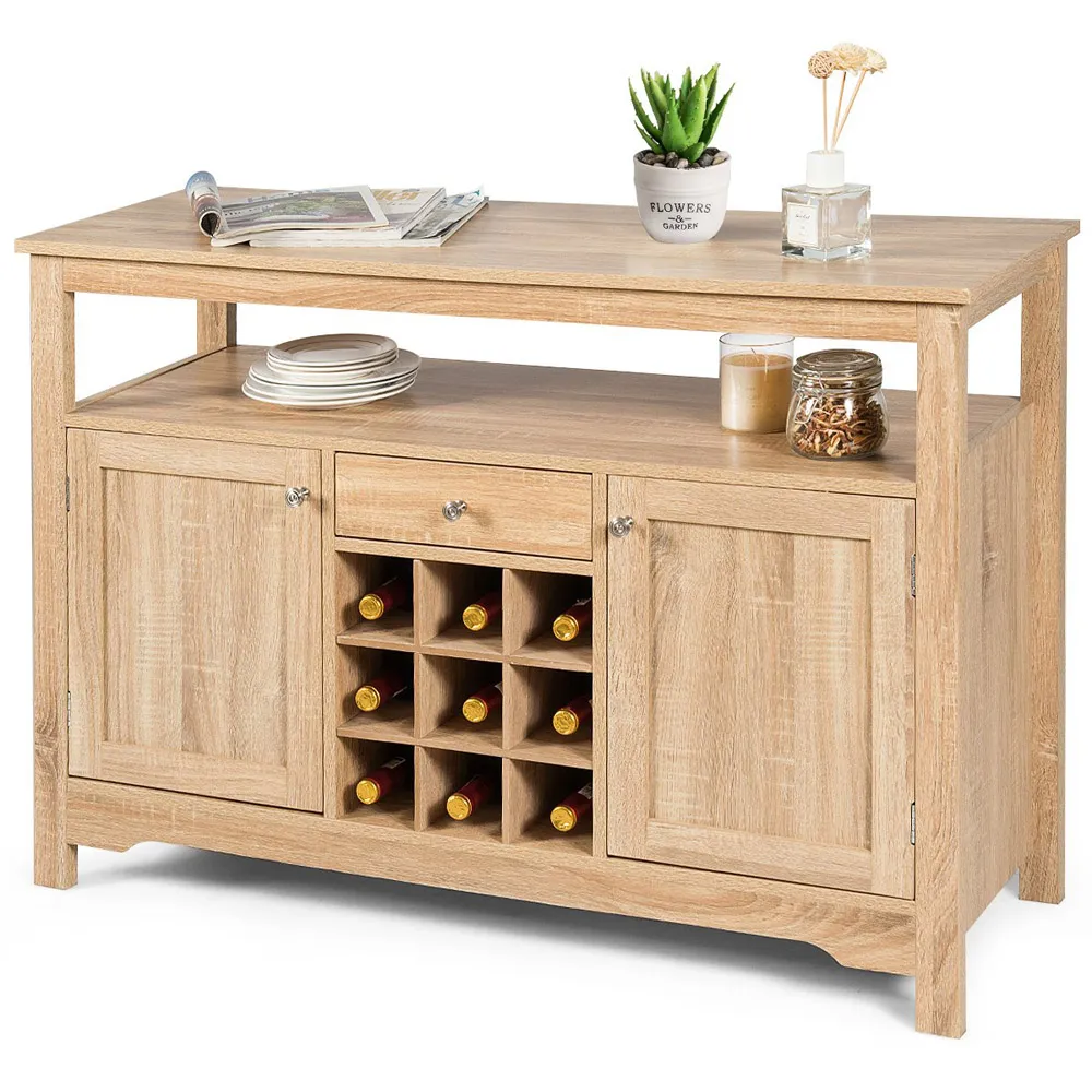Single Drawer Sideboard with Wine Rack - Rustic