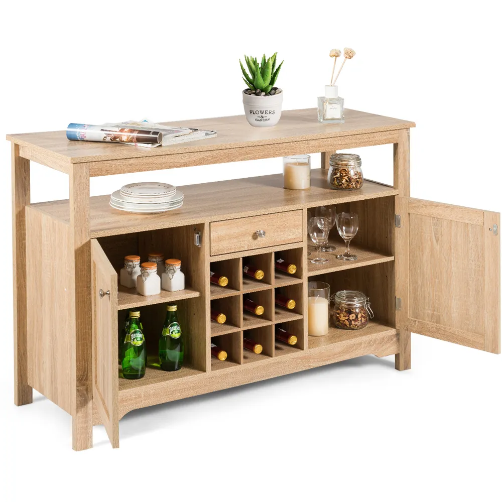 Single Drawer Sideboard with Wine Rack - Rustic