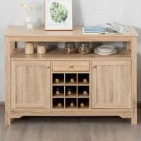 Single Drawer Sideboard with Wine Rack - Rustic