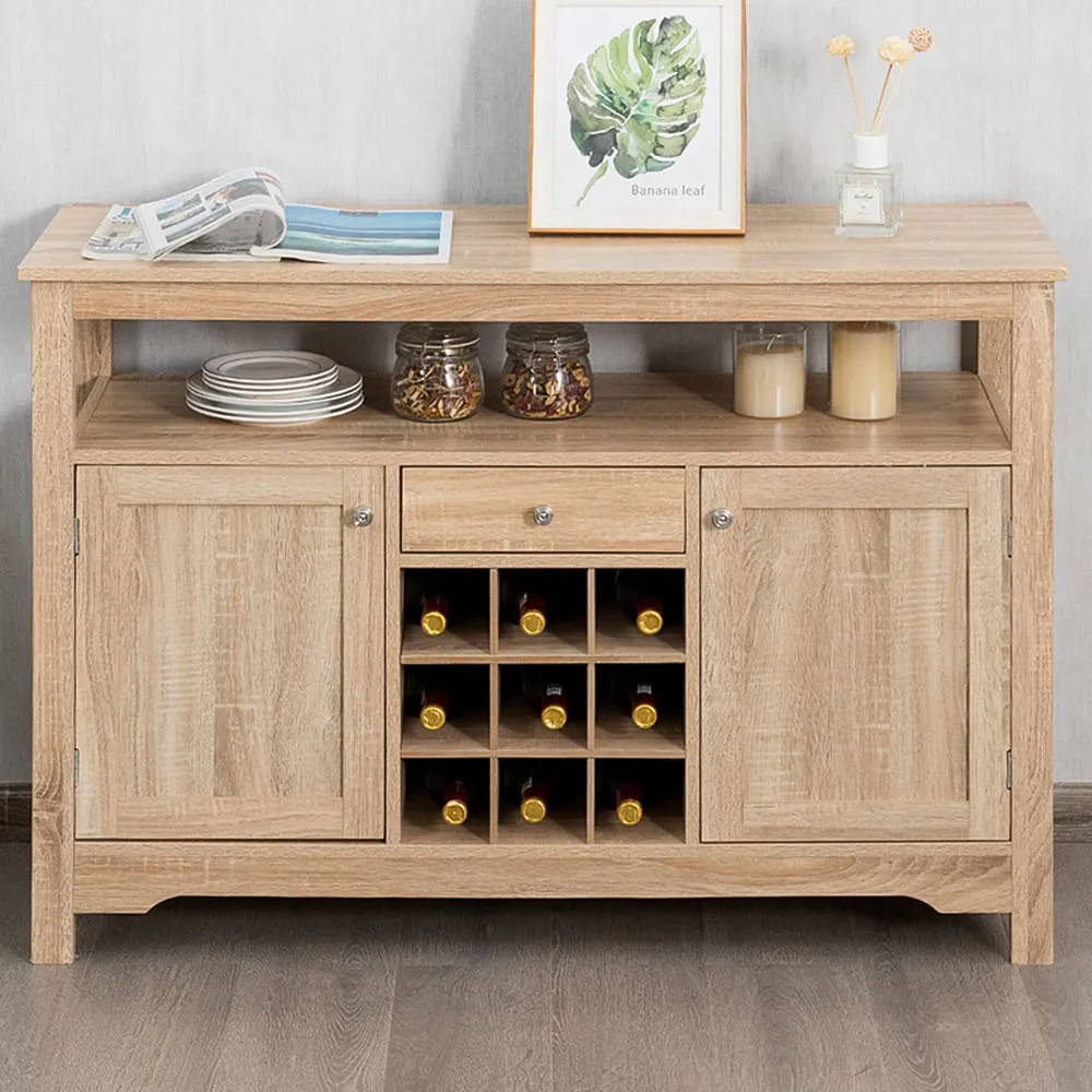 Single Drawer Sideboard with Wine Rack - Rustic image