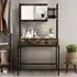Single Drawer Vanity Dressing Table with Mirror - Brown