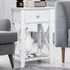 Single Drawer X-Design Bedside Table - White