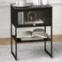 Single Flip Up Door Side Table with Shelf - Black