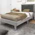 Single High Headboard Bed Frame - Grey, Velvet