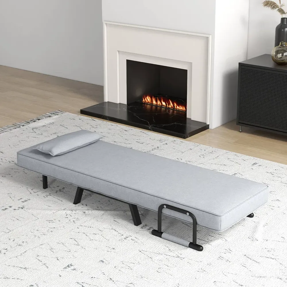 Single Light Grey Sofa Bed
