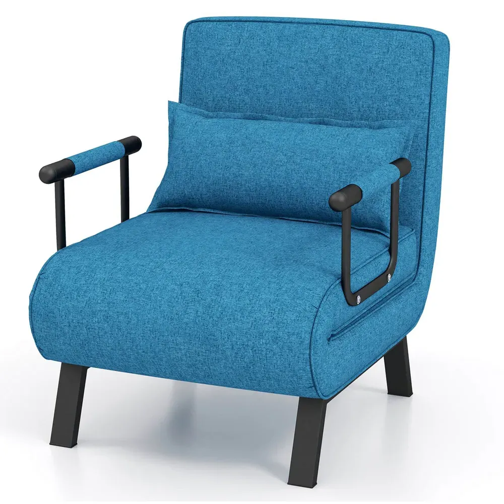 Single Seater Convertible Sofa Bed - Blue