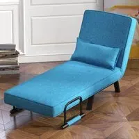 Single Seater Convertible Sofa Bed - Blue