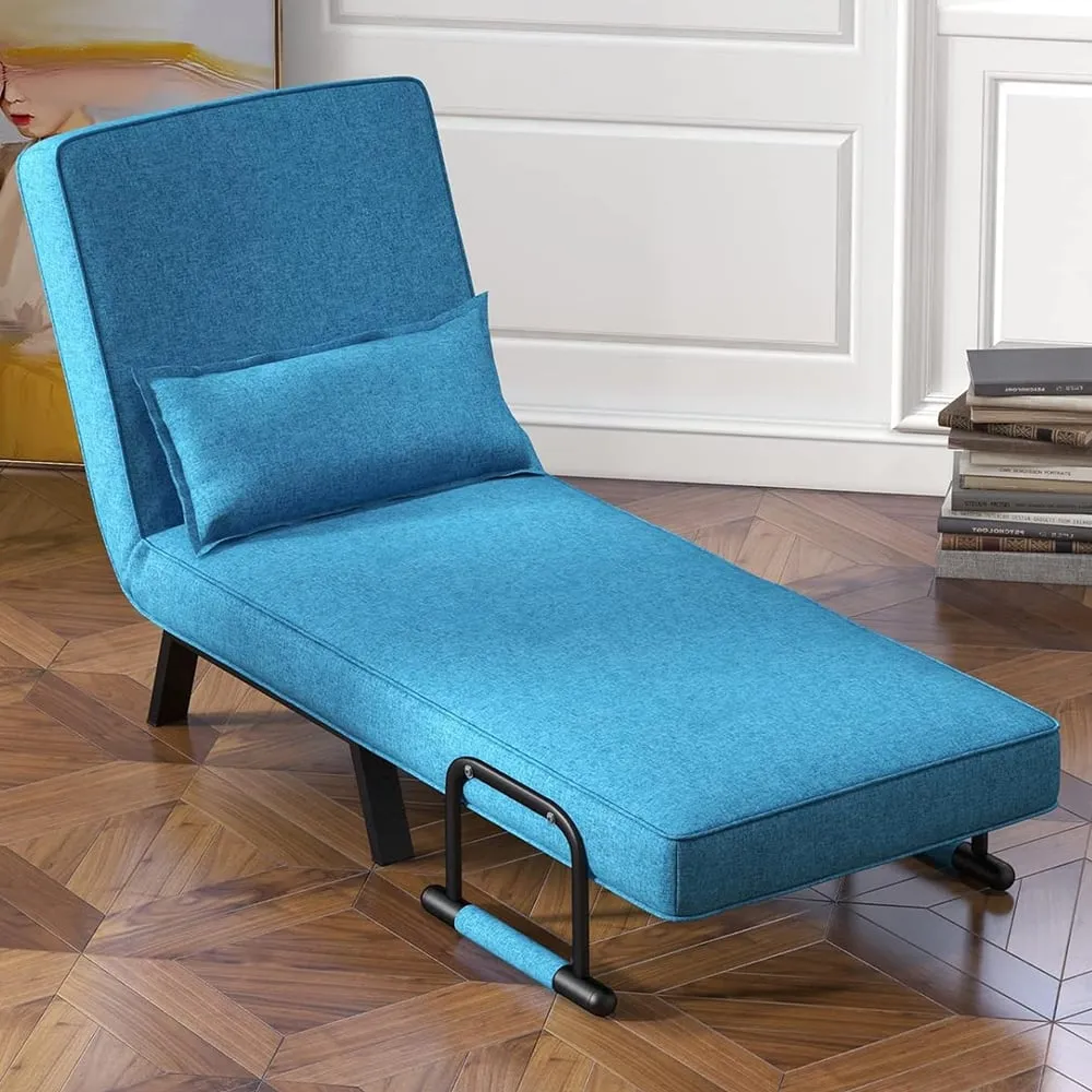 Single Seater Convertible Sofa Bed - Blue