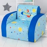 Single Seater Kids Convertible Sofa Bed - Blue