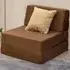 Single Seater Tri-Folding Convertible Sofa Bed - Brown