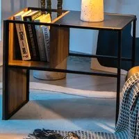 Single Shelf C Shaped Reversible End Table - Multi