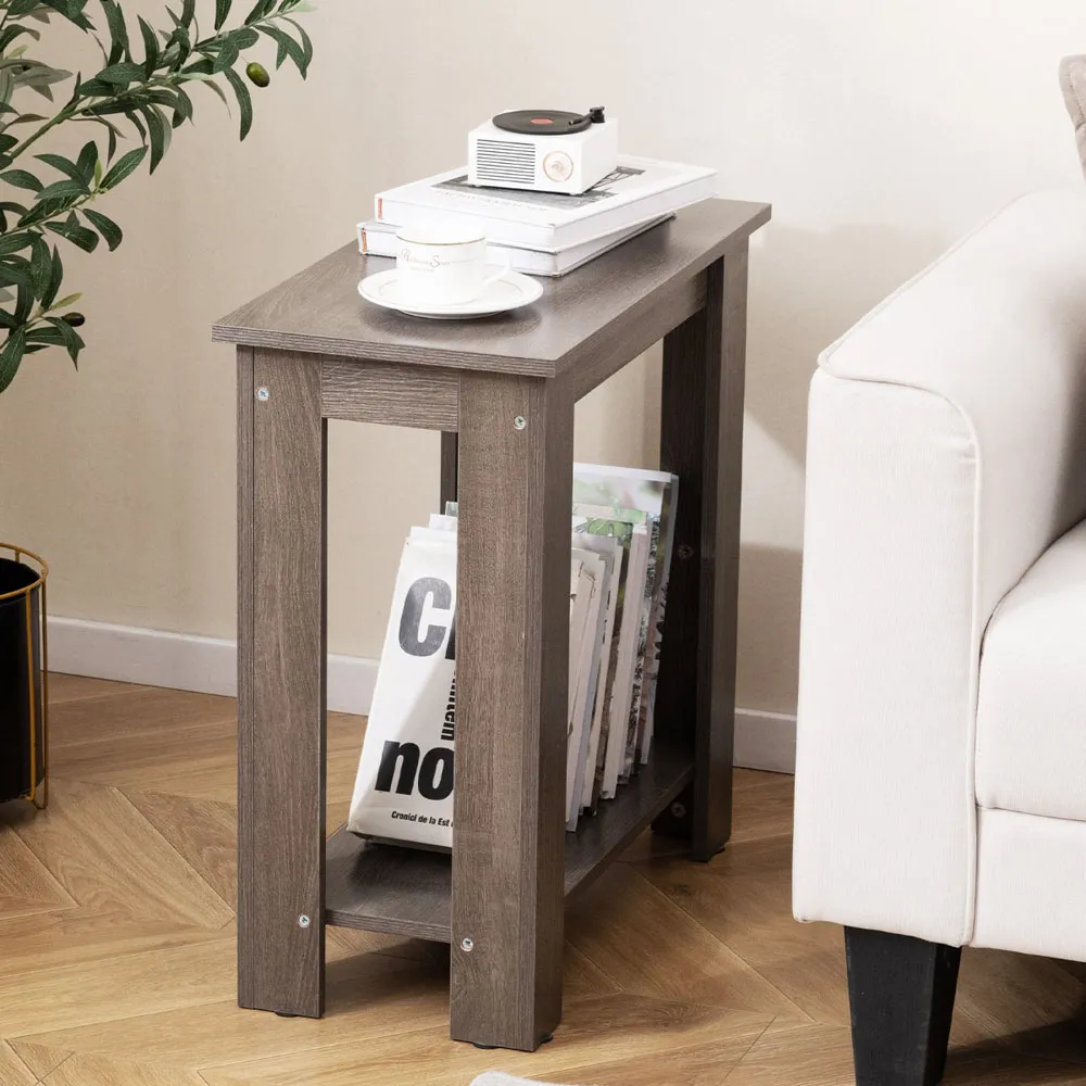 Single Shelf End Table - Grey