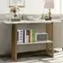 Single Shelf Faux Marble Console Table - Gold, White
