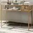 Single Shelf Faux Marble Console Table with Mesh Basket - White